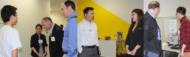 Attendees tour the CalPlug Center and get a closeup look at ongoing projects.